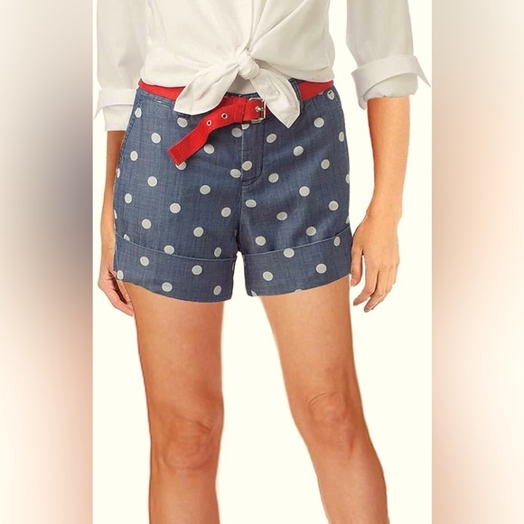 U.S. Polo Assn. Pants - U.S. Polo Assn. Women’s  Polka Dot Chino Shorts, Blue Sz 8